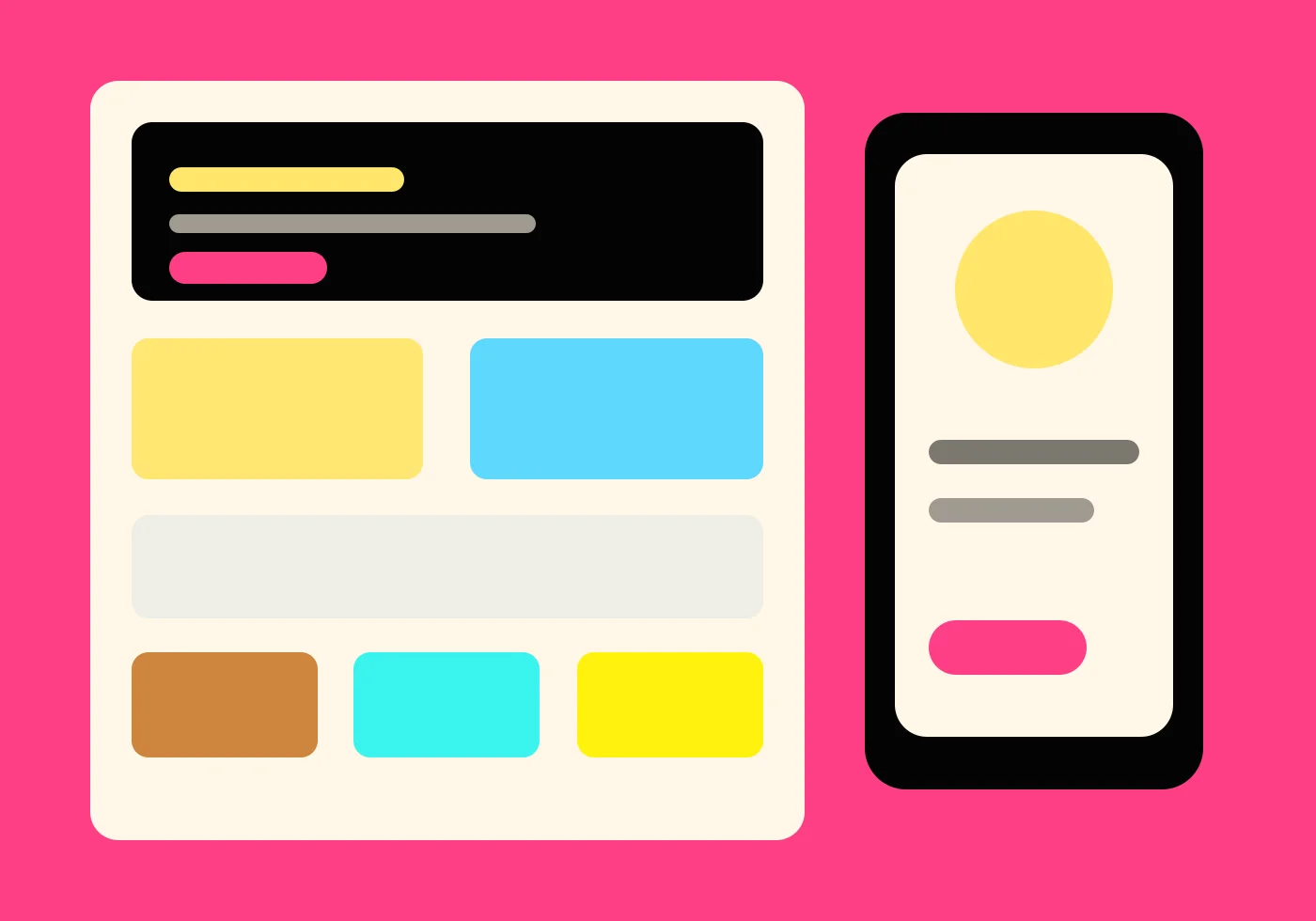 Abstract paid social landing page stack with offer, product proof and checkout modules